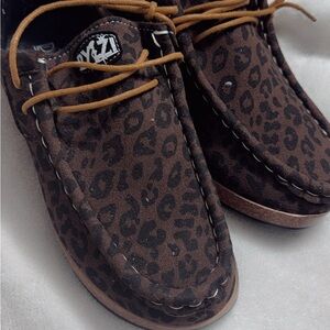 Brown Leopard Print Moccasins